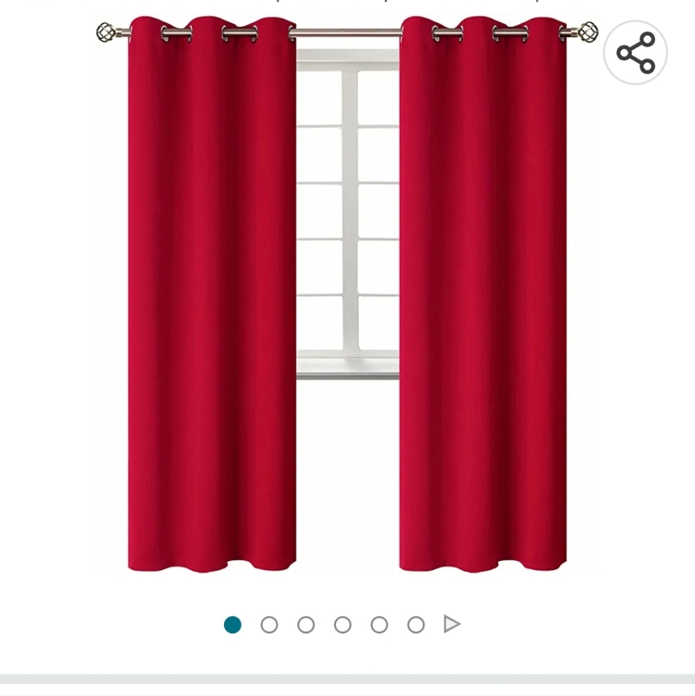 New in packaging!  Set of 2 red curtain panels silver gold accents tassels